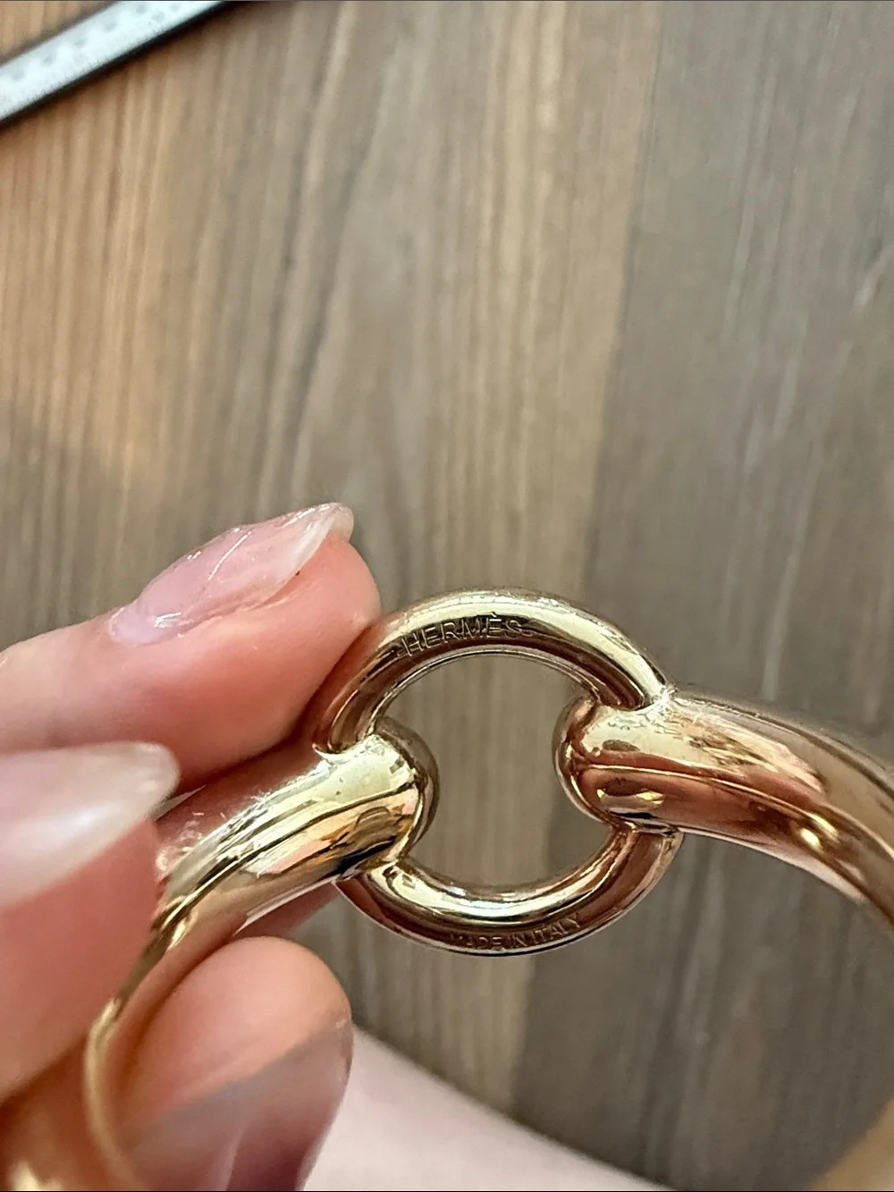 Hermes Mors scarf ring in gold